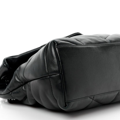 Saint Laurent Lambskin Quilted Monogram Monochrome Small Loulou Puffer Chain Satchel Black 10 of 12