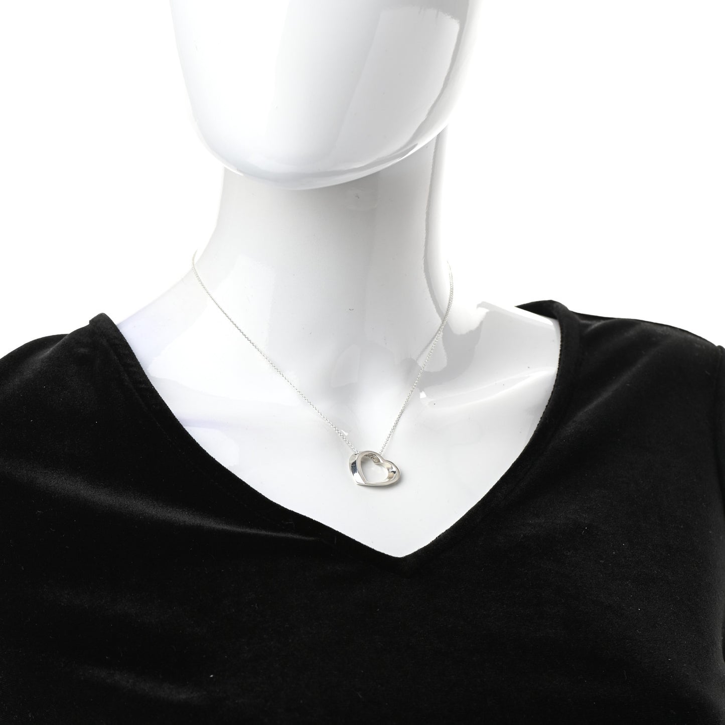 Sterling Silver Slanted Heart Pendant Necklace
