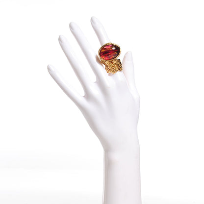Saint Laurent Glass Cabochon Love Arty Ovale Ring 8 Pink 2 of 3