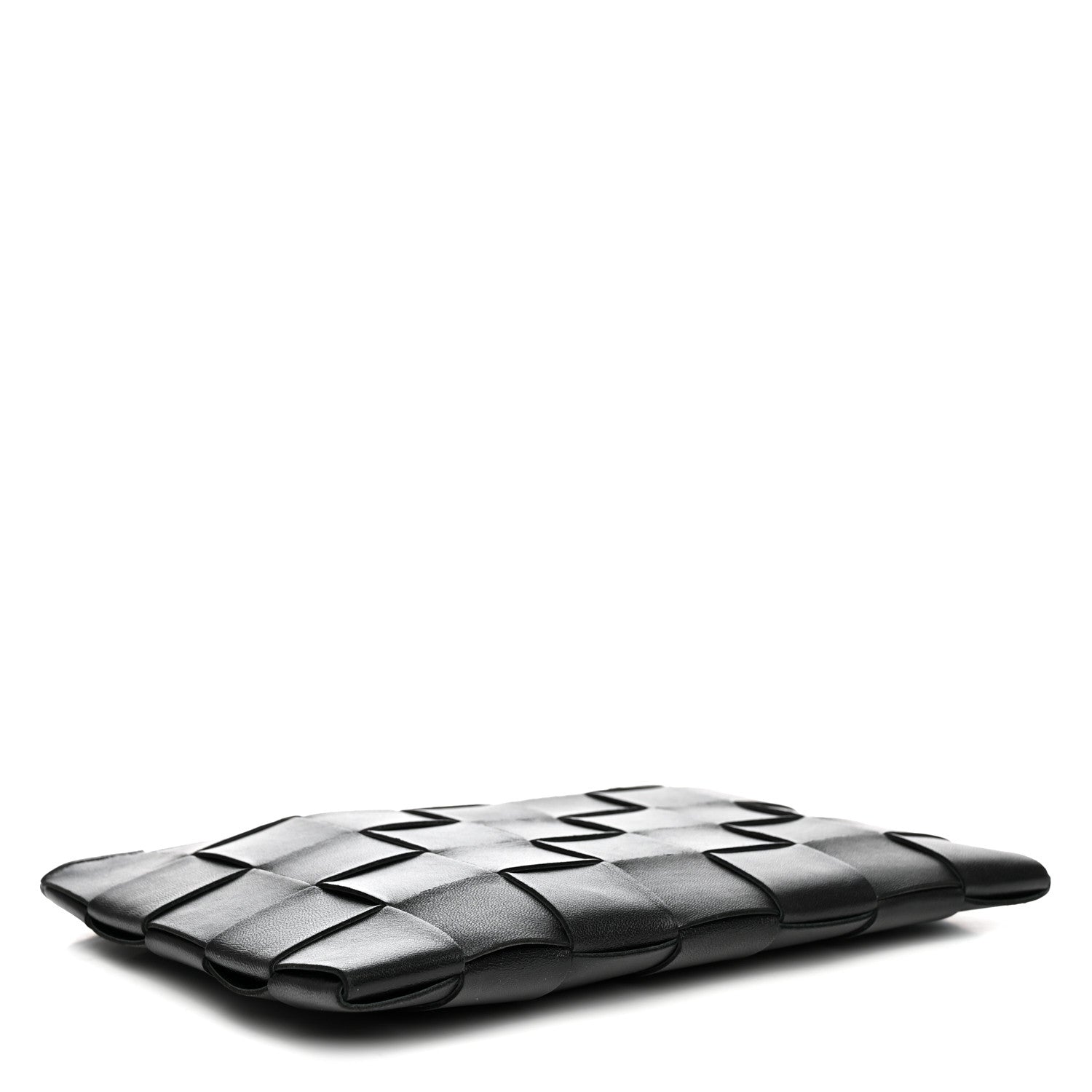 Bottega Veneta Nappa Maxi Intrecciato Medium Cassette Flat Zip Pouch Black 4 of 6