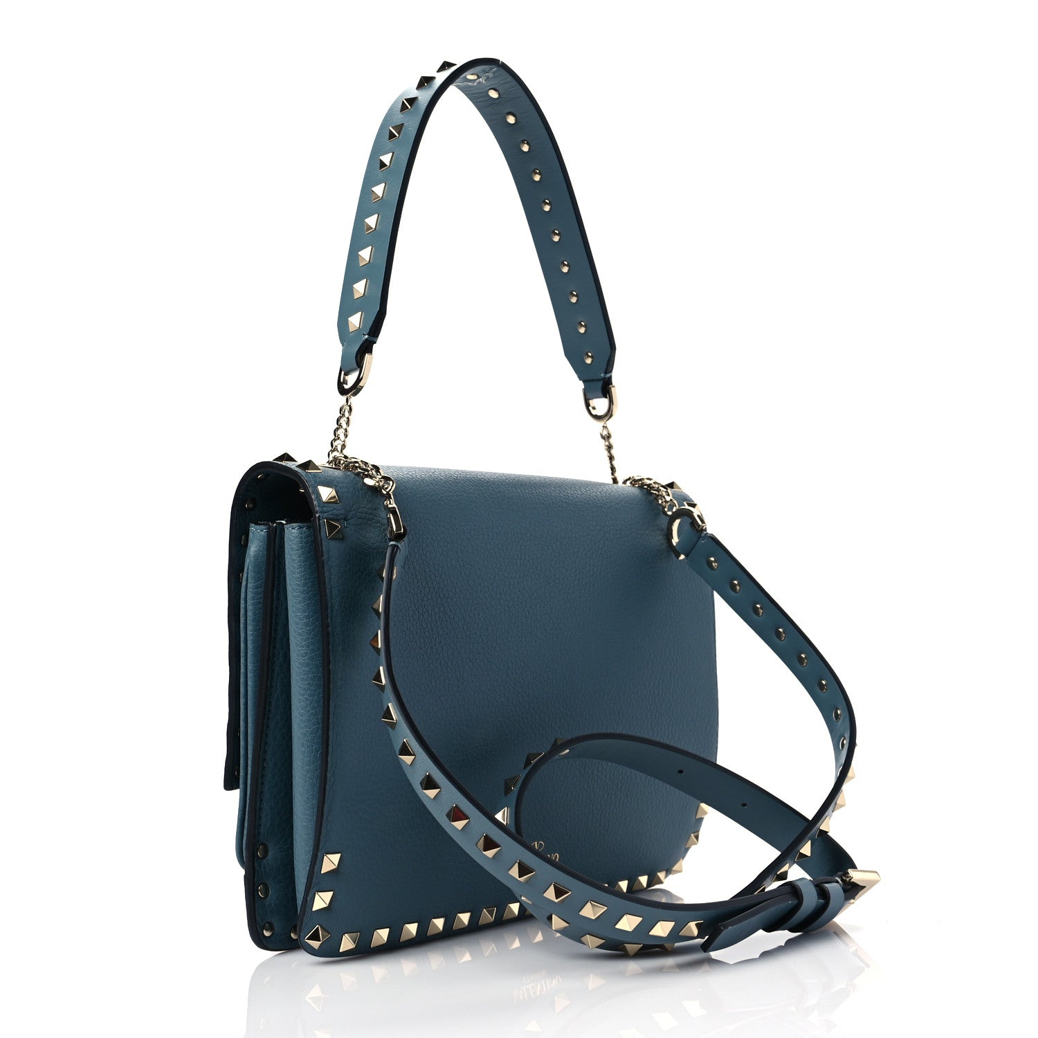 Valentino Garavani Grainy Calfskin Rockstud Flap Crossbody Bag Amadeus 2 of 6