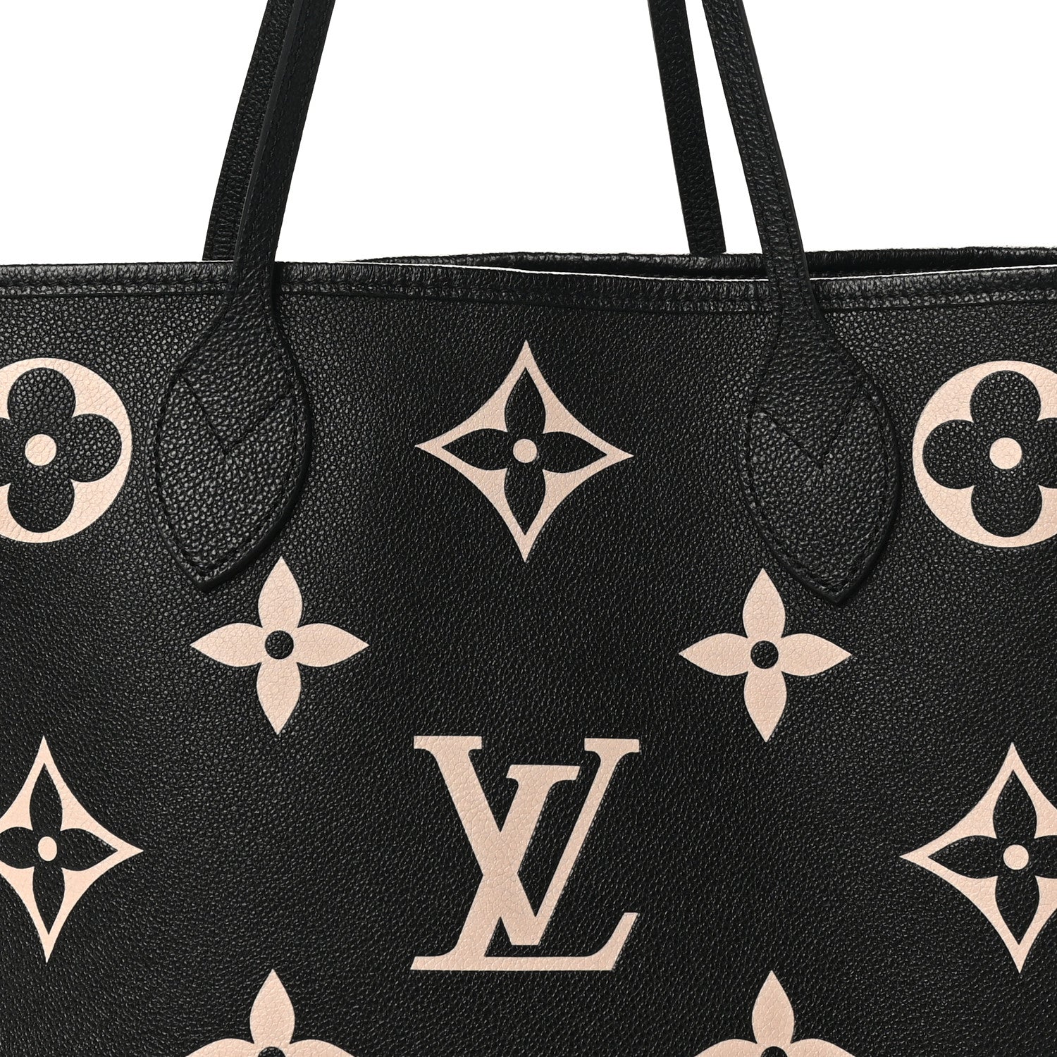 Louis Vuitton Empreinte Monogram Giant Neverfull MM Black Beige 8 of 10