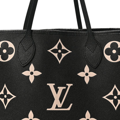 Louis Vuitton Empreinte Monogram Giant Neverfull MM Black Beige 8 of 10