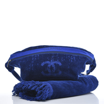 Chanel Terry Cloth Cotton CC Waist Bag Towel Set Blue 13 of 13
