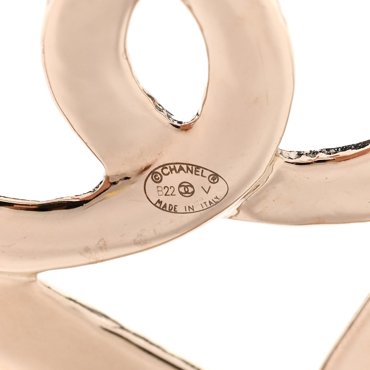 Metal CC Heart Coco In Love Hoop Earrings Gold