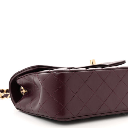 Chanel Lambskin Quilted Mini Rectangular Flap Burgundy 9 of 11