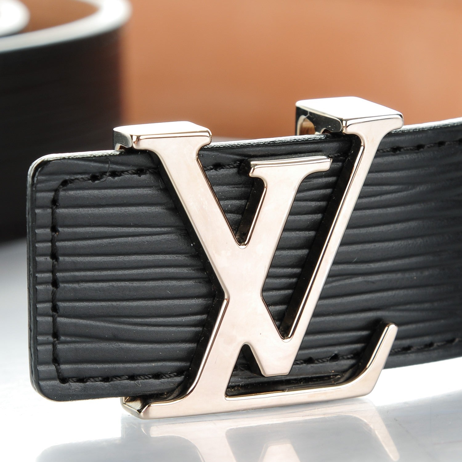 Louis Vuitton Epi LV Initiales 30MM Belt 80 32 Black 3 of 8