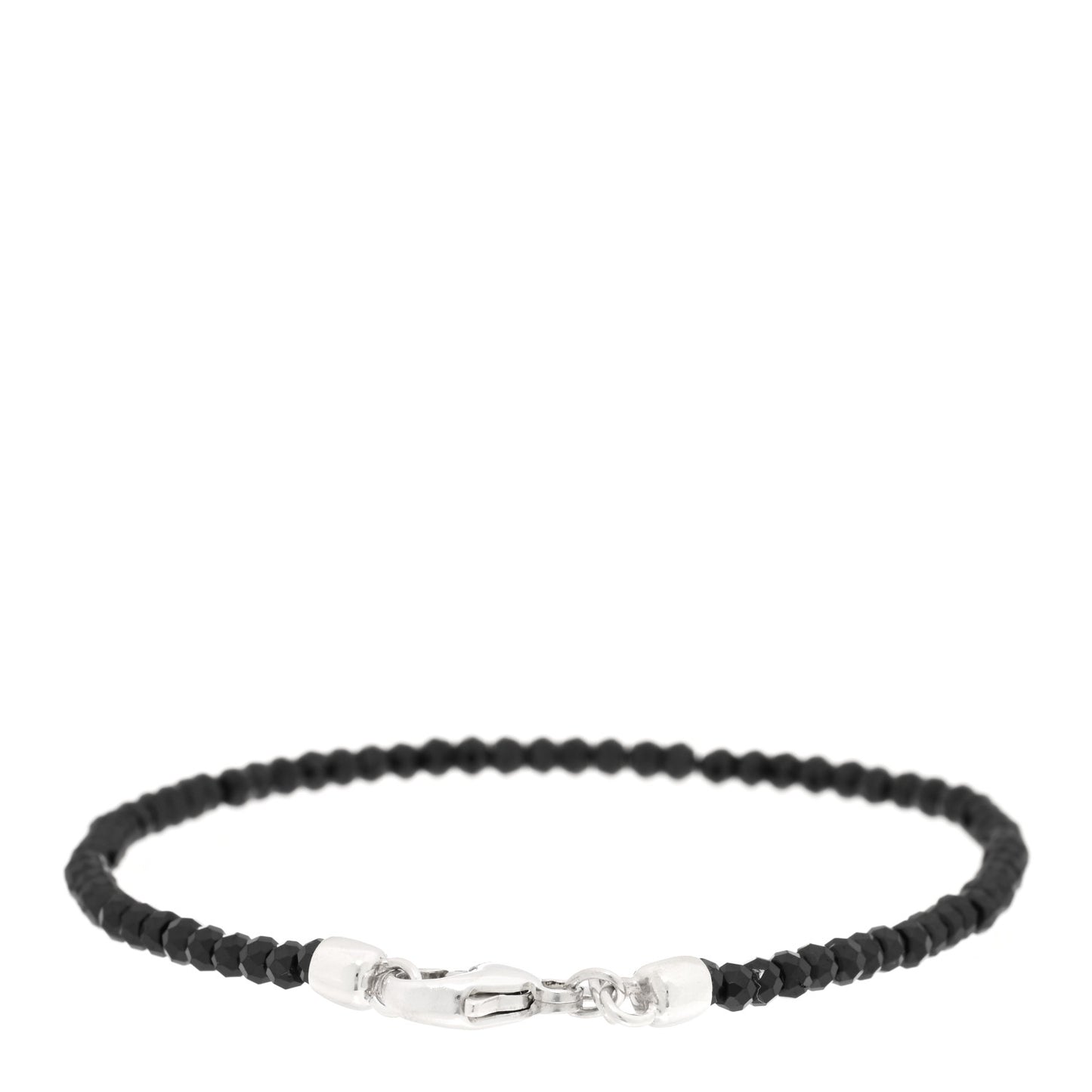 Sterling Silver Black Spinel Ziegfeld Bead Bracelet