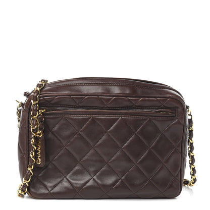 Chanel Lambskin Quilted Camera Case Brown 1 of 11
