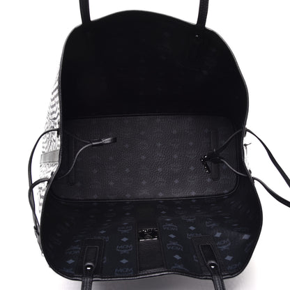 MCM Visetos Large Liz Reversible Shopper Tote Black 10 of 16