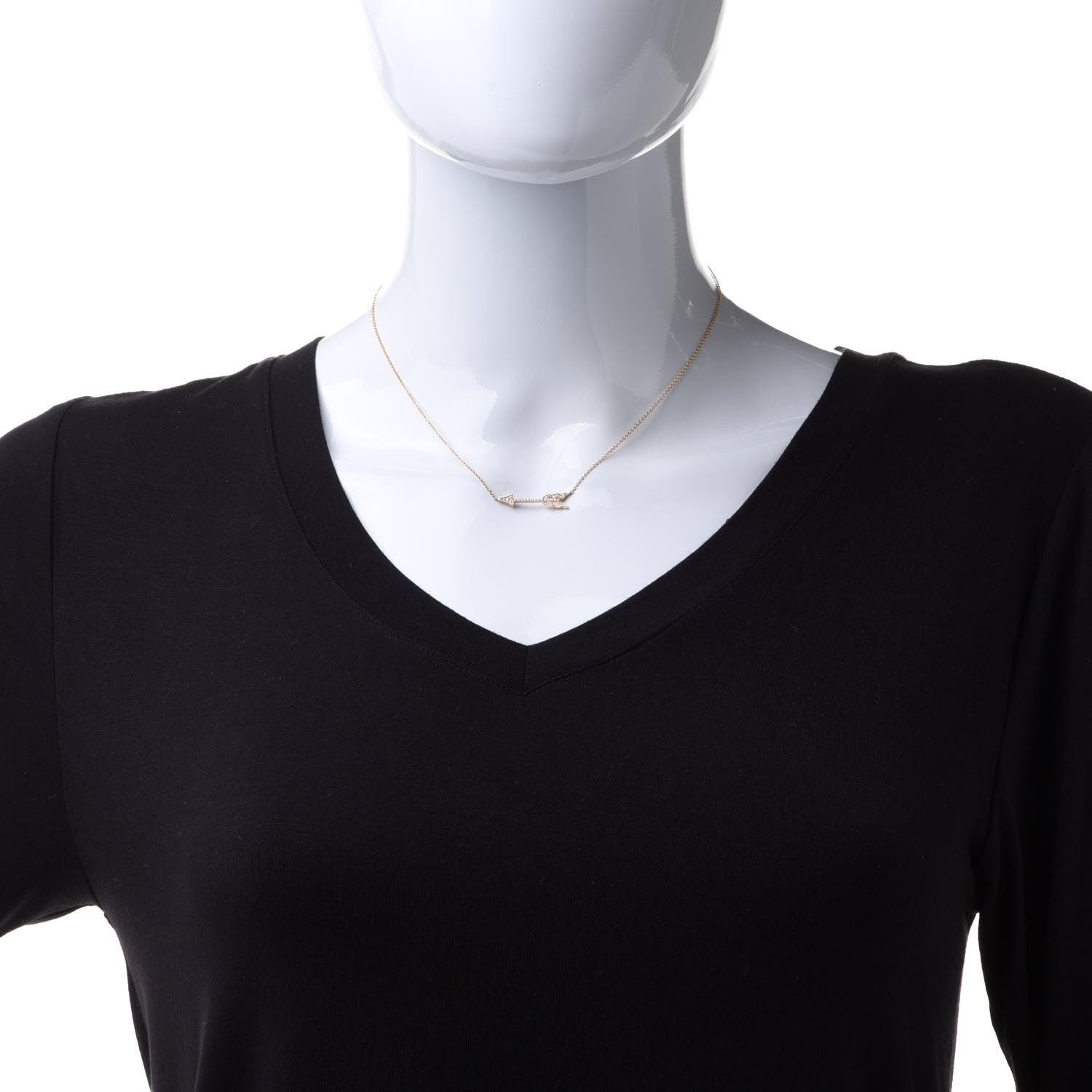Tiffany 18K Rose Gold Diamond Arrow Pendant Necklace 2 of 7