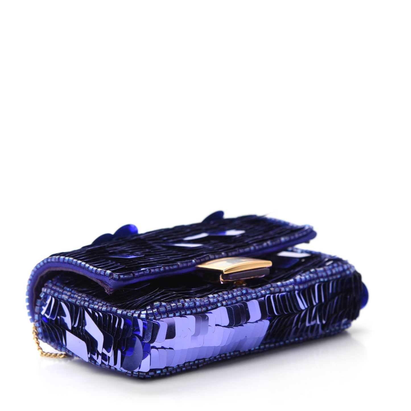 Sequin Paillettes Shiny Nappa Sex and the City Nano Baguette Charm Viola Purple Rain