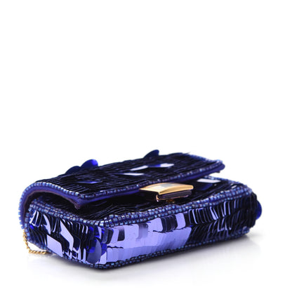 Fendi Sequin Paillettes Shiny Nappa Sex and the City Nano Baguette Charm Viola Purple Rain 4 of 11