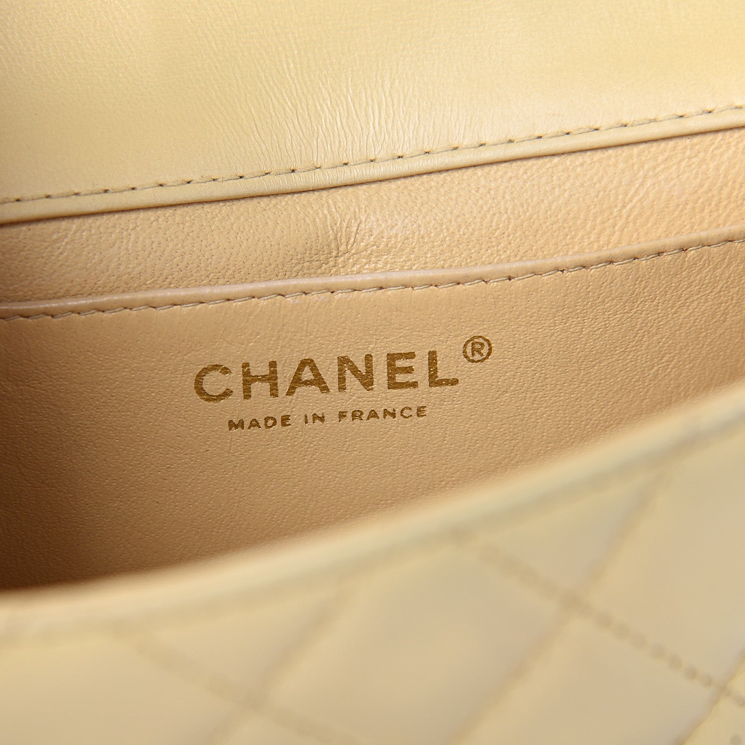 Chanel Lambskin Quilted Mini Rectangular Flap Beige 5 of 9