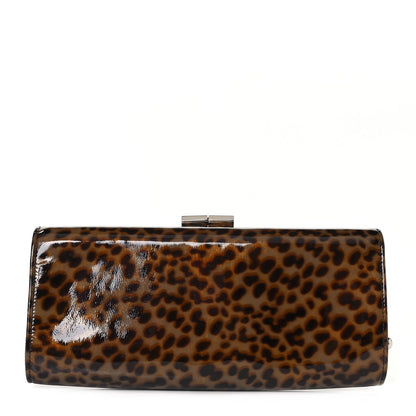 Jimmy Choo Patent Leopard Clutch Natural 1 of 9