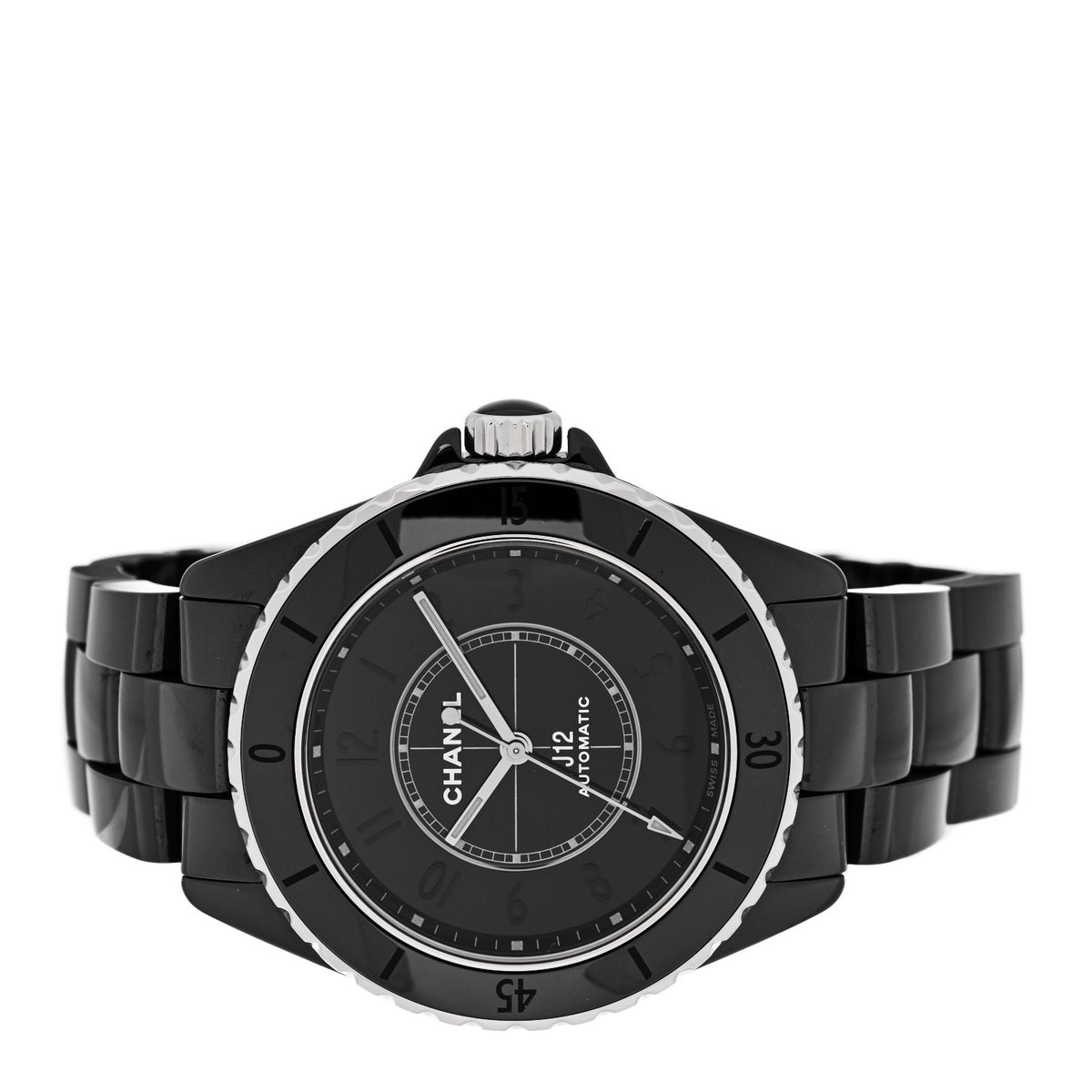 Stainless Steel Ceramic 38mm J12 Phantom Automatic Watch Black