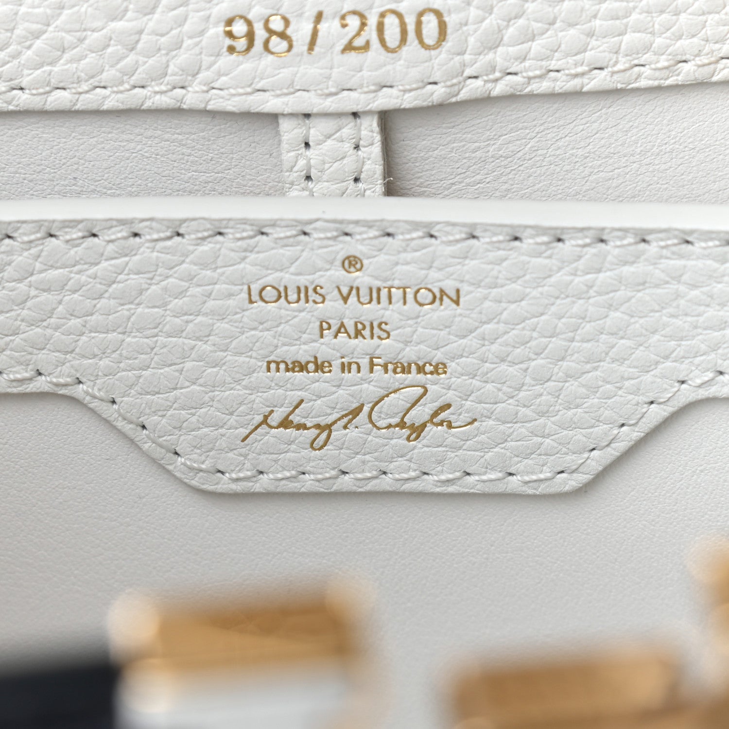 Louis Vuitton Taurillon Artycapucines Henry Taylor MM Snow 7 of 9