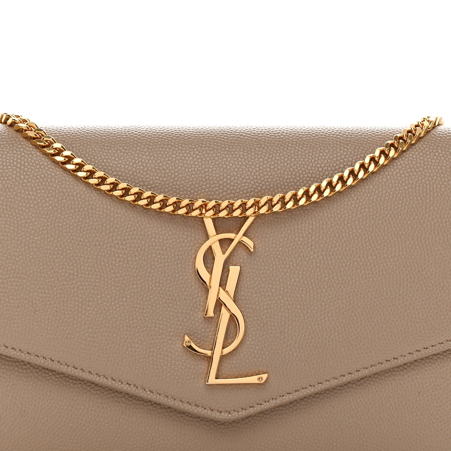 Grain De Poudre Monogram Uptown Chain Wallet Dark Beige