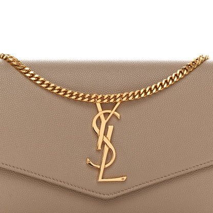 Saint Laurent Grain De Poudre Monogram Uptown Chain Wallet Dark Beige 9 of 14