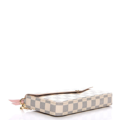 Louis Vuitton Damier Azur Pochette Felicie Chain Wallet Rose Ballerine 4 of 12