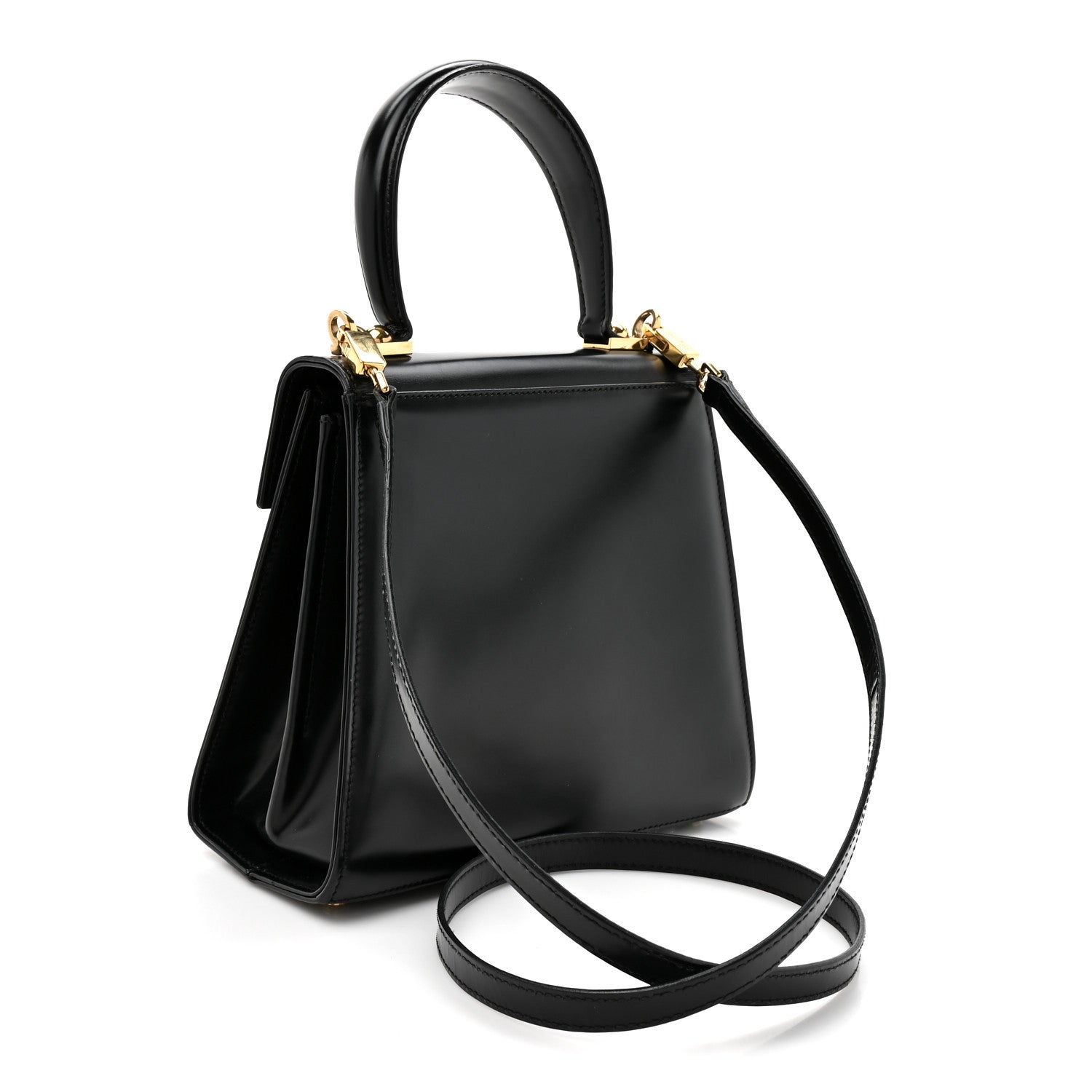 Salvatore Ferragamo Brushed Off Calfskin Small Iconic Top Handle Black 2 of 11