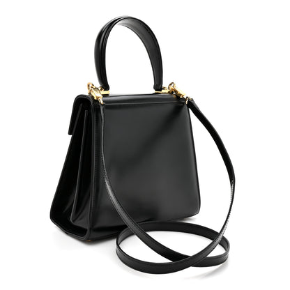 Salvatore Ferragamo Brushed Off Calfskin Small Iconic Top Handle Black 2 of 11