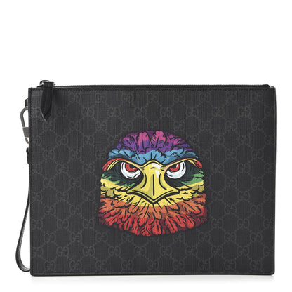 Gucci GG Supreme Monogram Rainbow Eagle Documents Holder Black Grey Multicolor 1 of 10