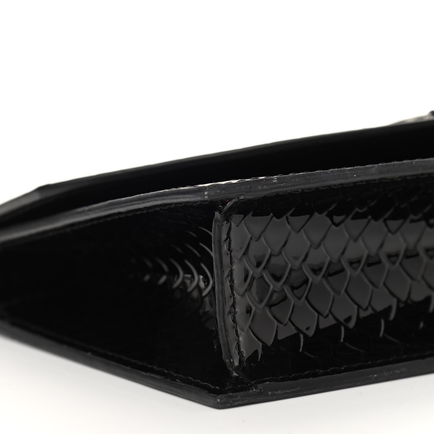 Christian Louboutin Patent Embossed Python Loubi54 Crossbody Clutch Black 8 of 10