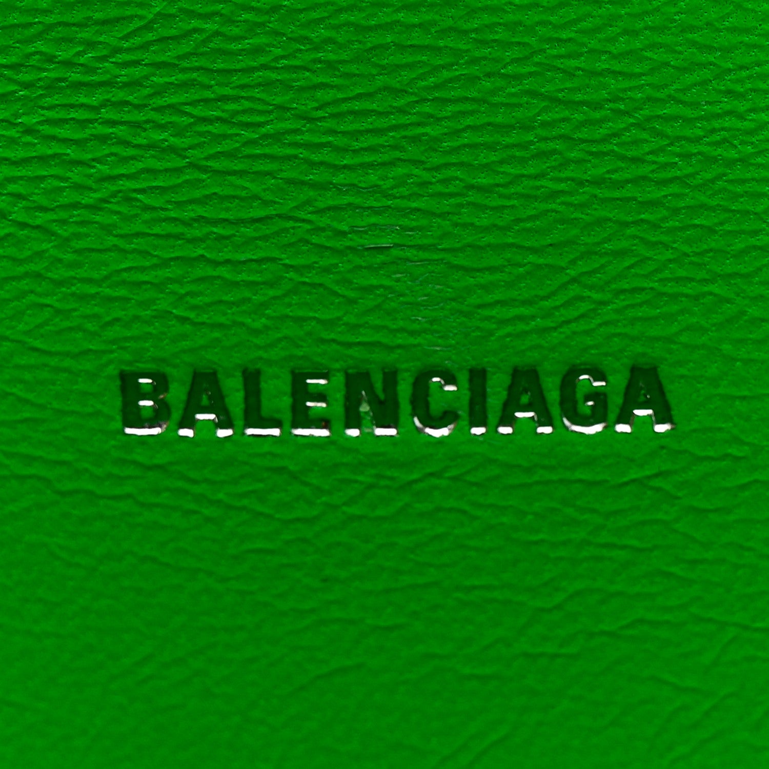 Balenciaga Shiny Calfskin Strass Crocodile Embossed Hourglass Top Handle Bag XS Fluo Green 6 of 13