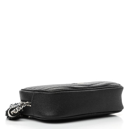 Saint Laurent Grain De Poudre Matelasse Monogram Mini Lou Camera Bag Black 3 of 4