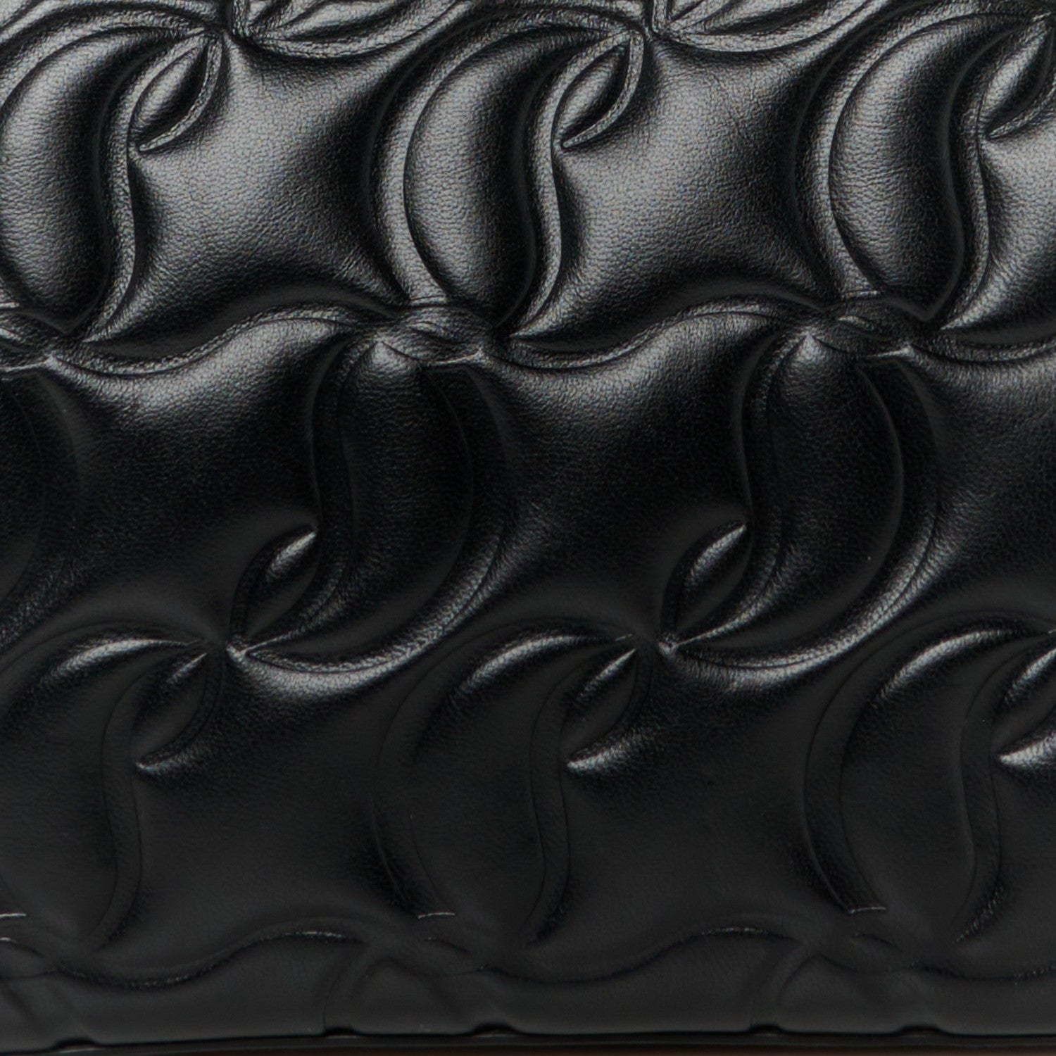 Christian Louboutin Calfskin Embossed Loubila Shoulder Bag Black 7 of 9