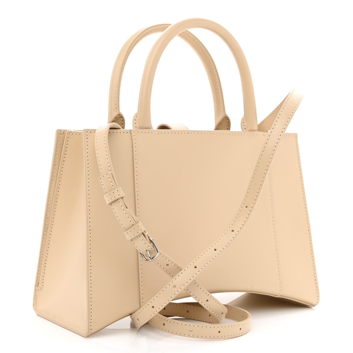 Smooth Calfskin XS Hourglass East West Tote Light Beige