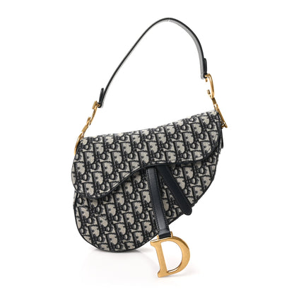 Christian Dior Oblique Saddle Bag Blue 1 of 12