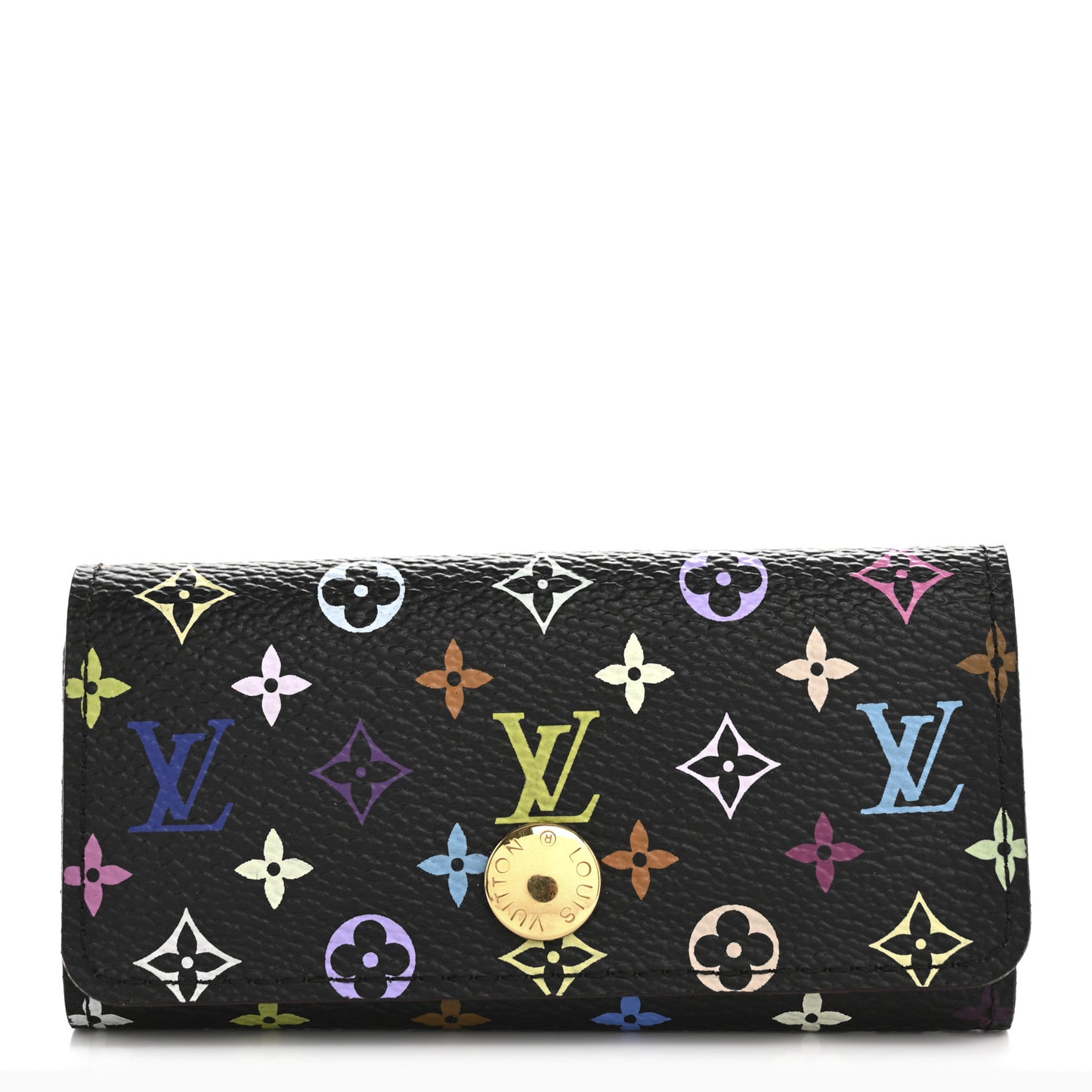 Monogram Multicolor Multicles 4 Key Holder Black Grenade