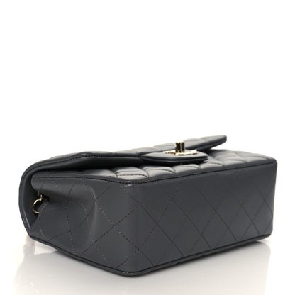 Chanel Lambskin Quilted Mini Rectangular Flap Dark Grey 4 of 11