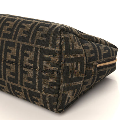 Fendi Fabric Jacquard FF 1974 Medium Trapezoid Beauty Pouch Tobacco Moro Black 9 of 9