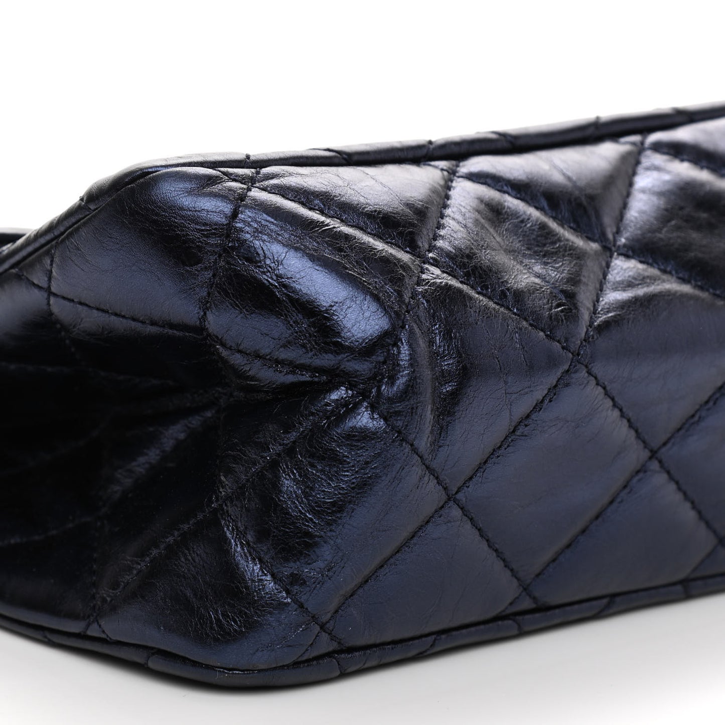 Aged Calfskin Quilted 2.55 Reissue 228 Flap Blue