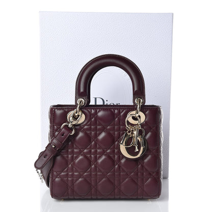 Christian Dior Lambskin Cannage Small Lucky Badges My Lady Dior Burgundy 14 of 14