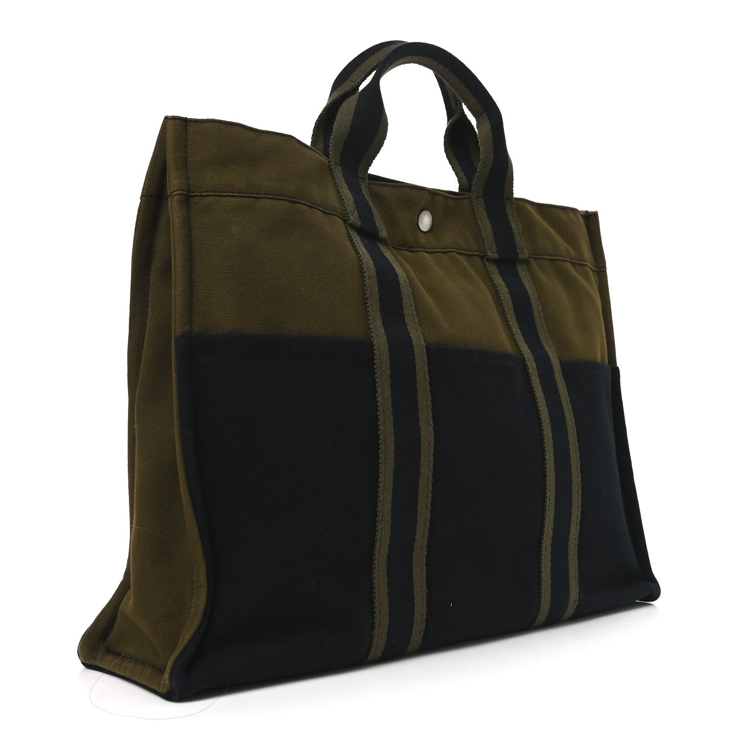 Hermes Canvas Fourre Tout MM Navy Green 5 of 17