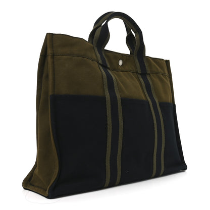 Hermes Canvas Fourre Tout MM Navy Green 5 of 17