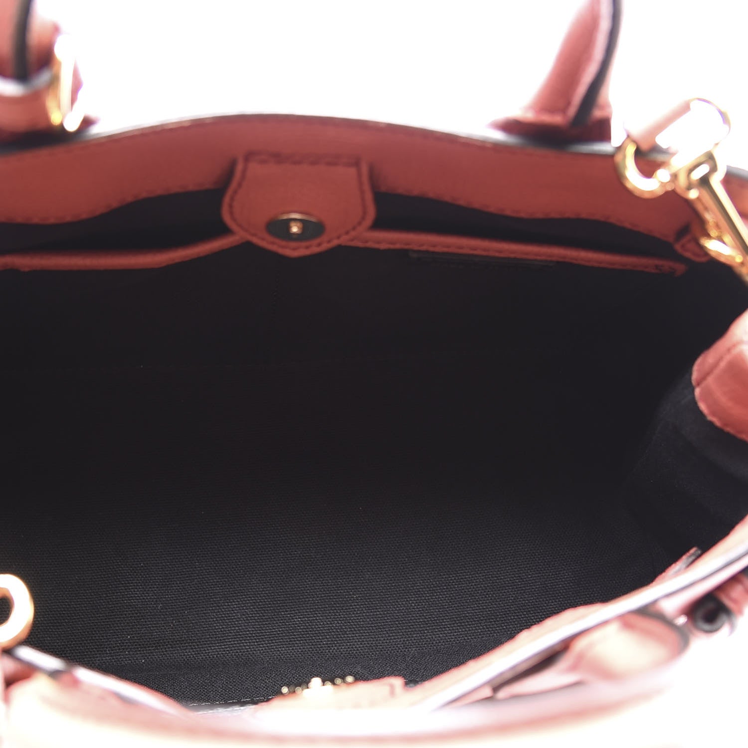 Burberry Grainy Calfskin House Check Small Banner Tote Cinnamon Red 4 of 10