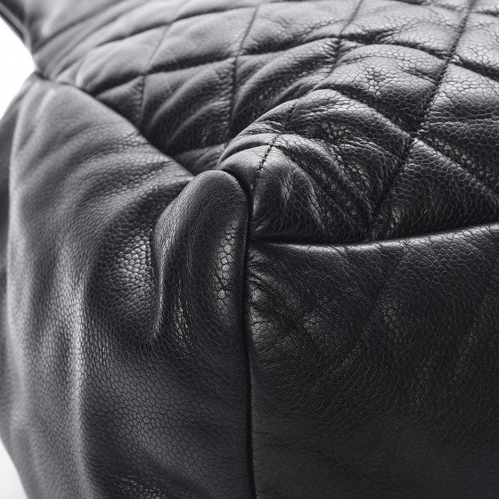 Caviar Quilted Large Coco Cocoon Tote Black