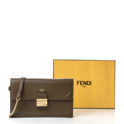 Fendi Vitello Grace Matte Kan U Wallet On Chain Wood 11 of 11