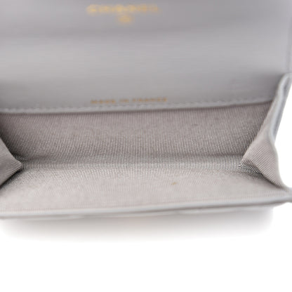 Chanel Lambskin Chevron Quilted Flap Card Holder Grey 4 of 7