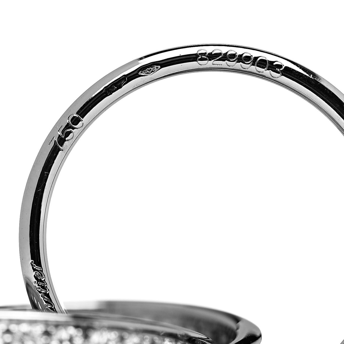 18K White Gold Diamond Trinity Ring 51 5.75