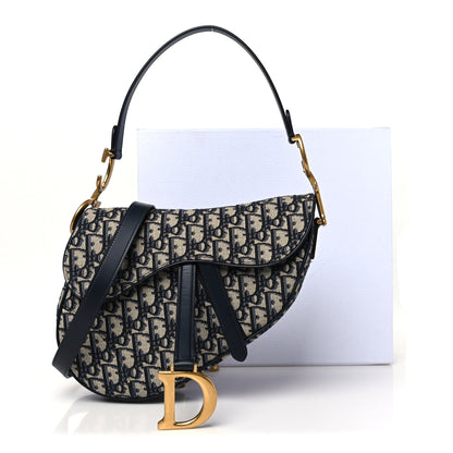 Christian Dior Oblique Saddle Bag With Strap Blue 11 of 11