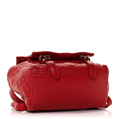 Christian Dior Lambskin Cannage Small Stardust Backpack Red 3 of 12