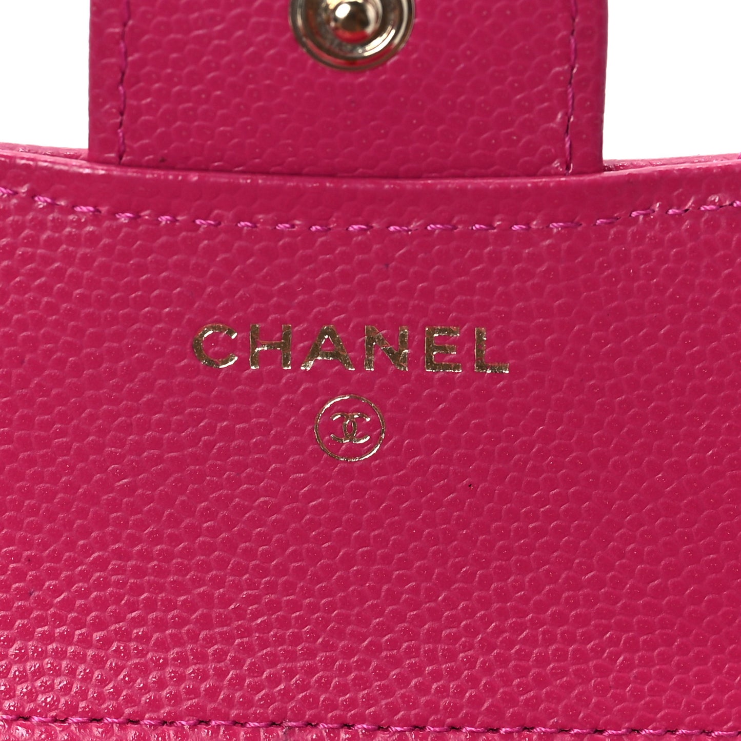 Caviar Quilted Compact Flap Wallet Pink