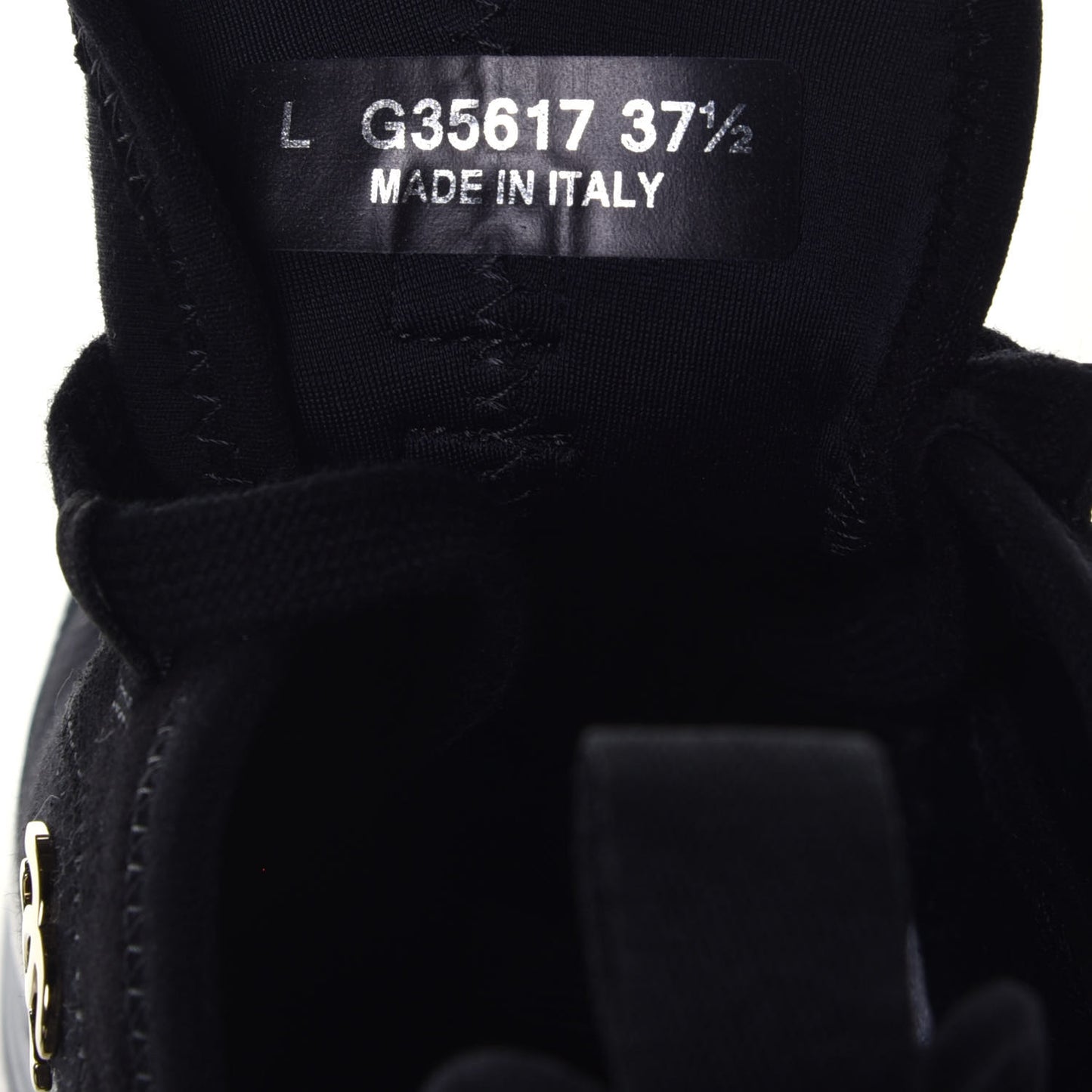 Fabric Calfskin Suede CC Sneakers 37.5 Black