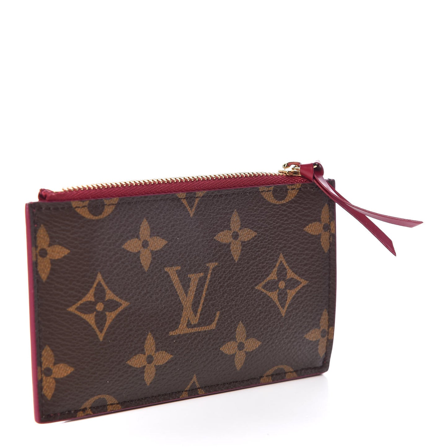 Monogram Zipped Card Holder Fuchsia